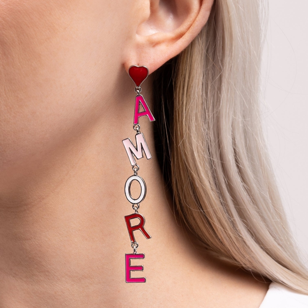 Heart and Letter Drop Earrings